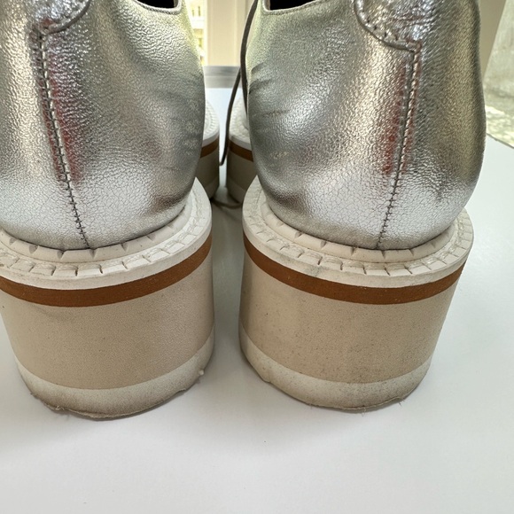 Robert Clergerie BROOK platform shoes lace ups Derbies Silver 38 7.5 - Picture 5 of 10
